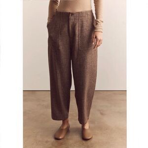 Amente Wool blend baby herringbone ankle pants Size XS/S coco brown
